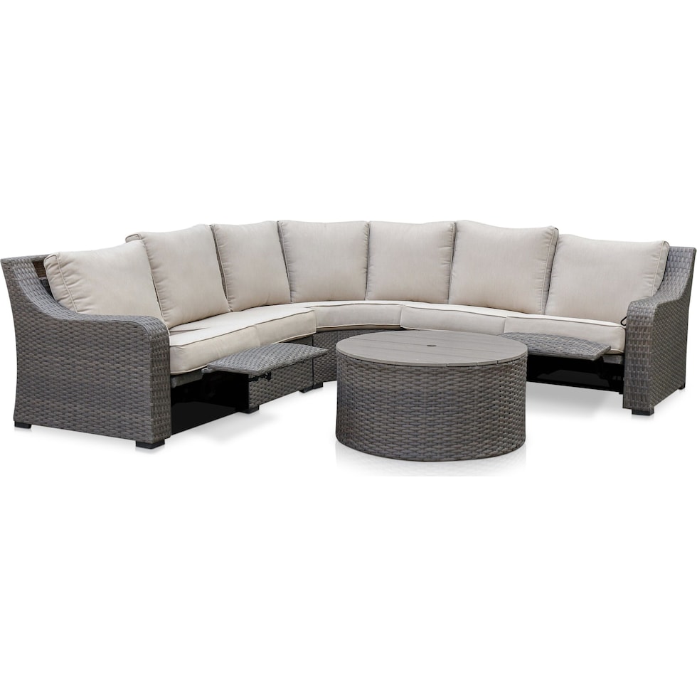 shoreline gray outdoor sectional set   