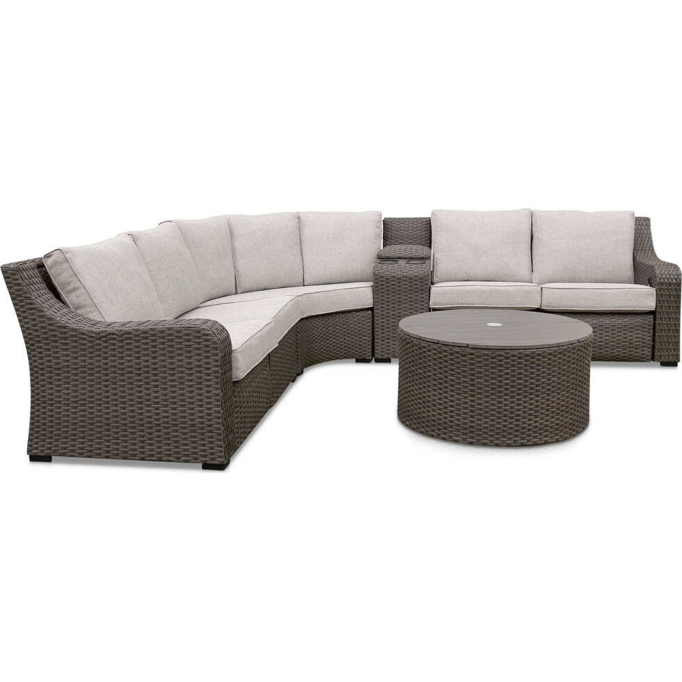shoreline gray outdoor sectional set   
