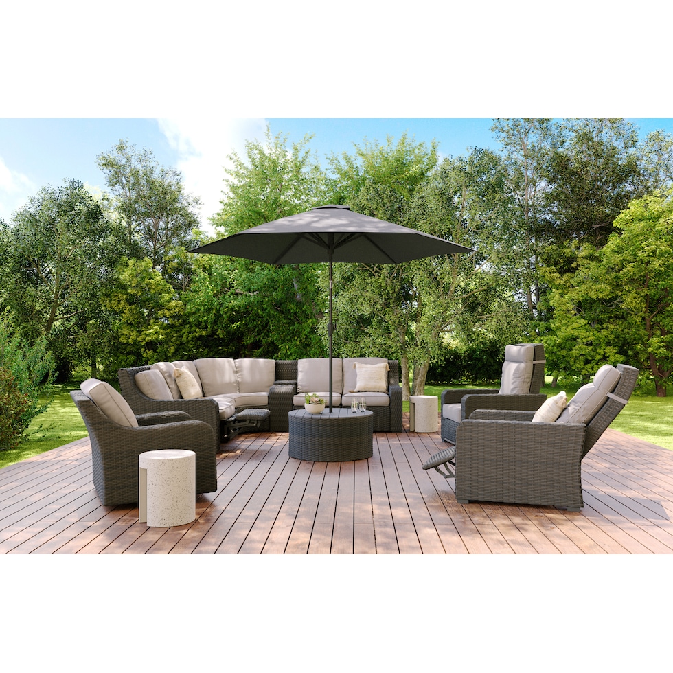 shoreline gray outdoor sectional set   