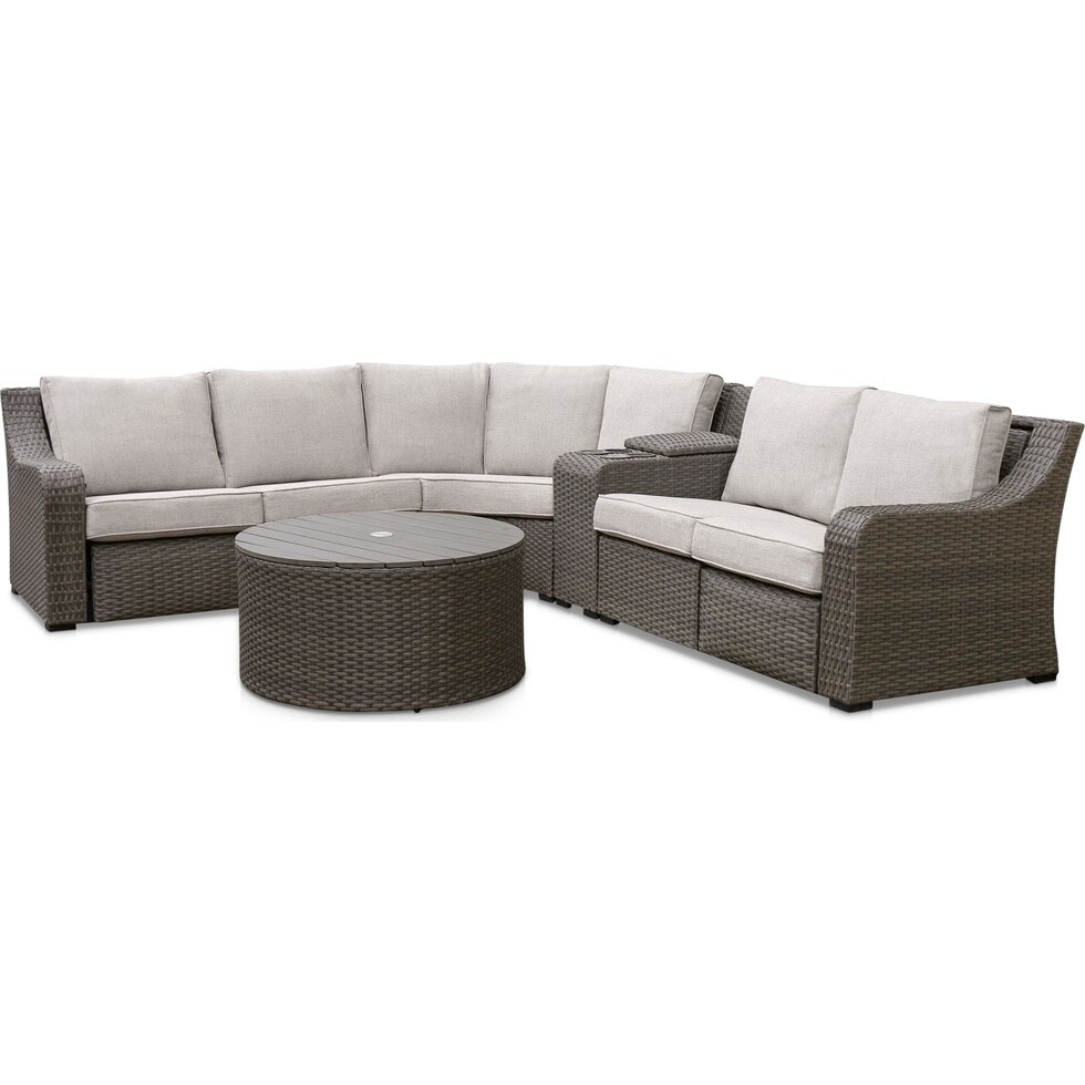 shoreline gray outdoor sectional set   