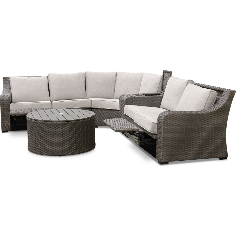 shoreline gray outdoor sectional set   
