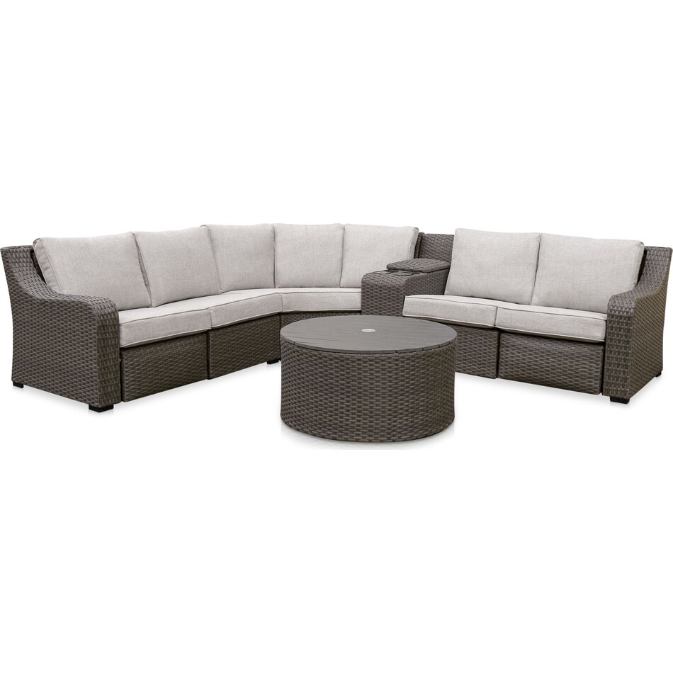 shoreline gray outdoor sectional set   