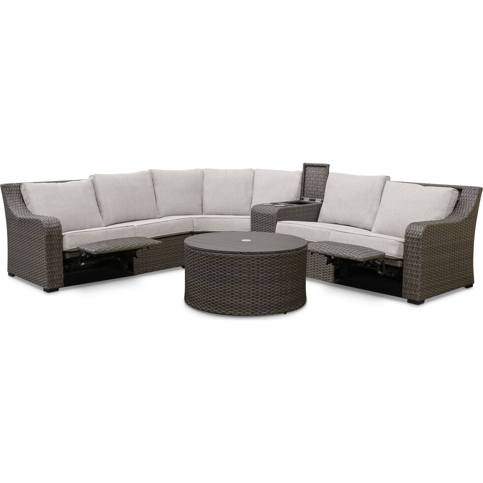 shoreline gray outdoor sectional set   