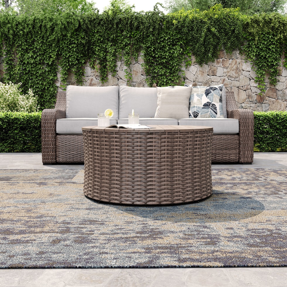 shoreline pecan outdoor coffee table   