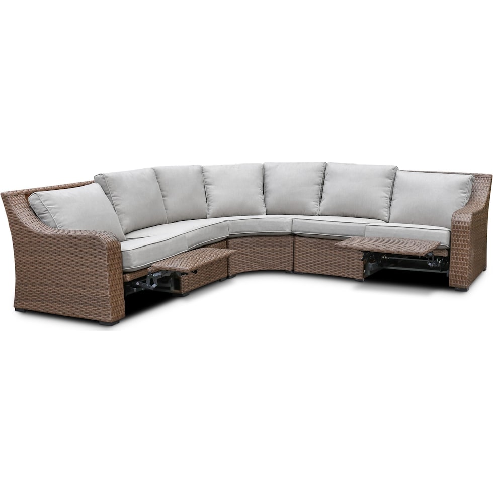 shoreline pecan outdoor sectional   