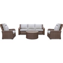 shoreline pecan outdoor sofa set   
