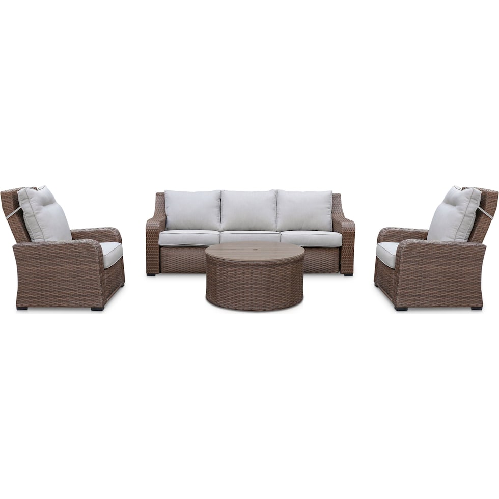 shoreline pecan outdoor sofa set   