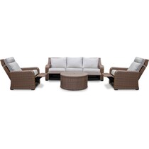 shoreline pecan outdoor sofa set   