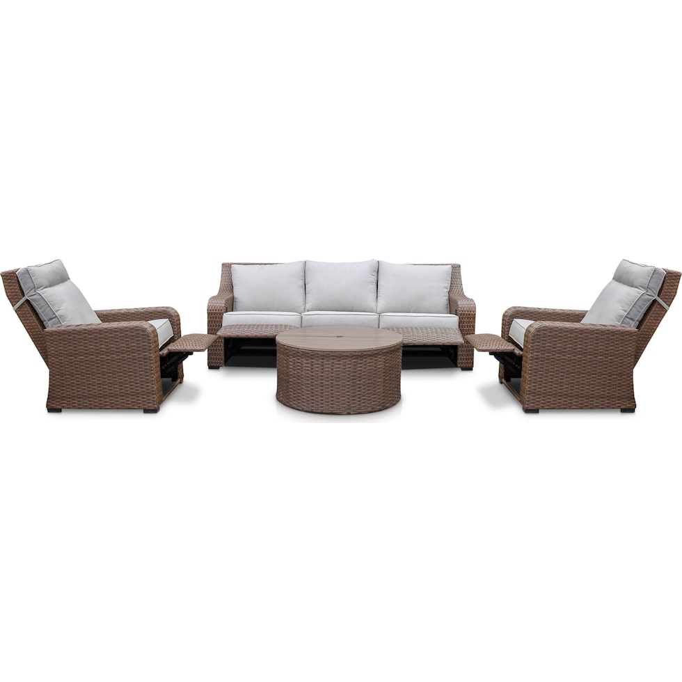 shoreline pecan outdoor sofa set   