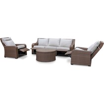 shoreline pecan outdoor sofa set   