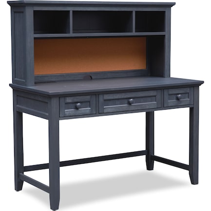 Sidney Desk and Hutch - Navy