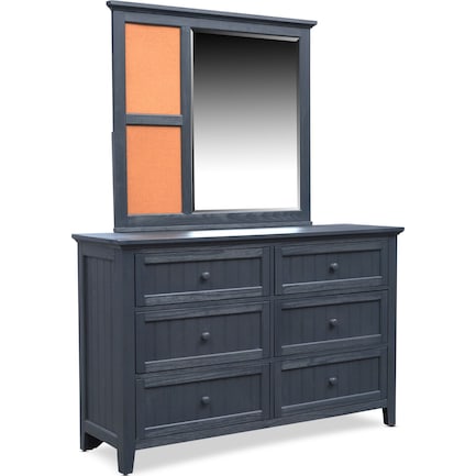Sidney Dresser and Mirror - Navy