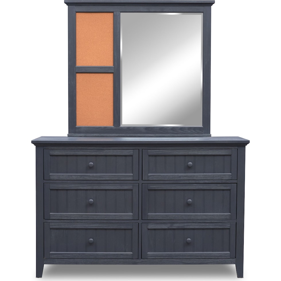 sidney blue dresser & mirror   
