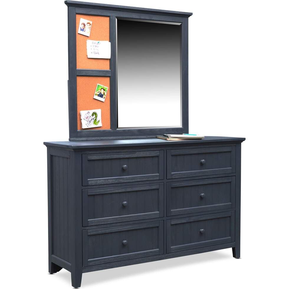 sidney blue dresser & mirror   