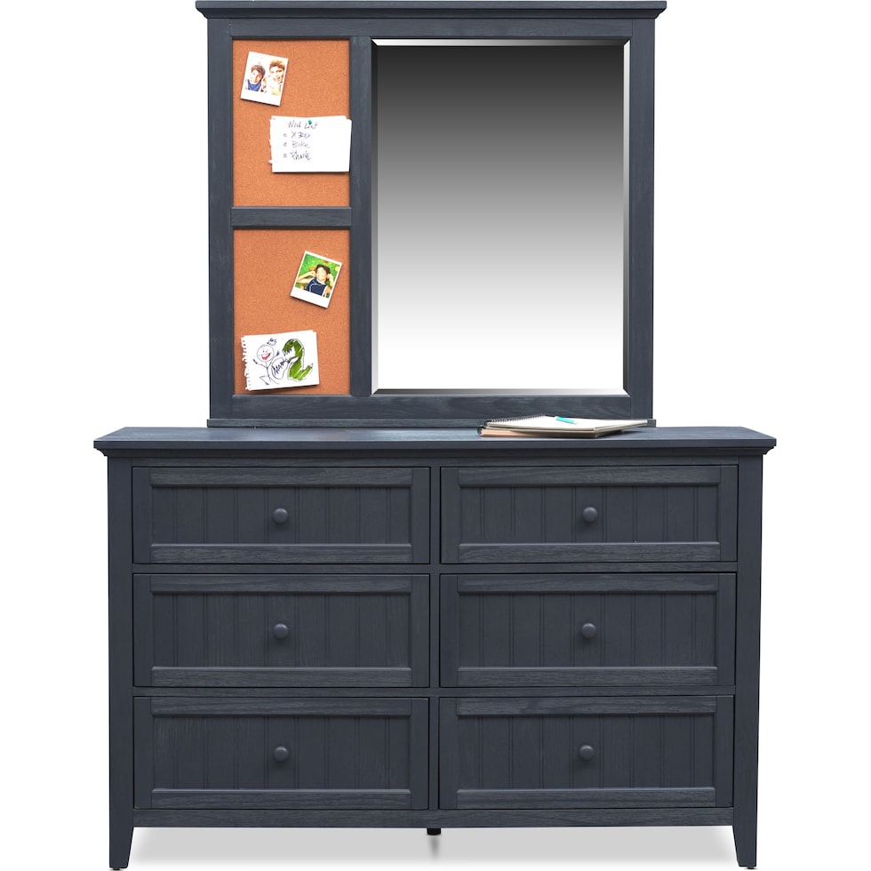 sidney blue dresser & mirror   