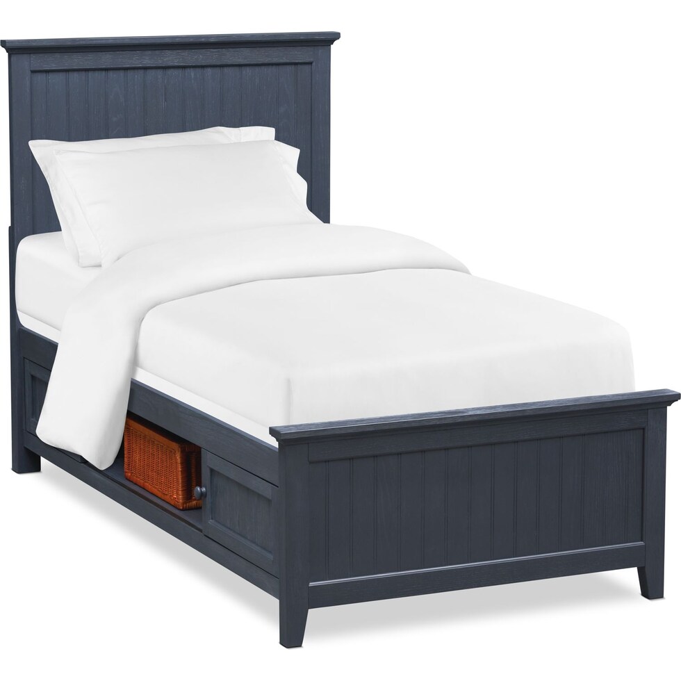 sidney blue full bed w storage   