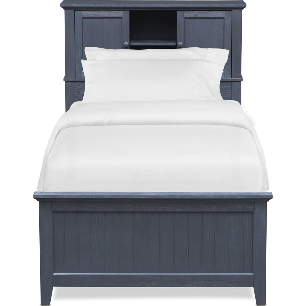 sidney blue full bookcase bed   