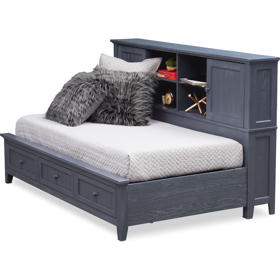 sidney blue full lounge bed   