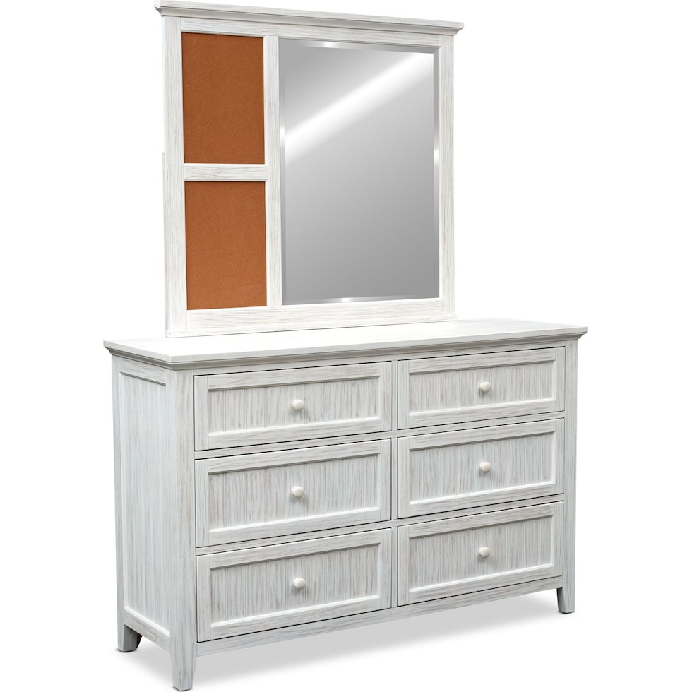 sidney white dresser & mirror   