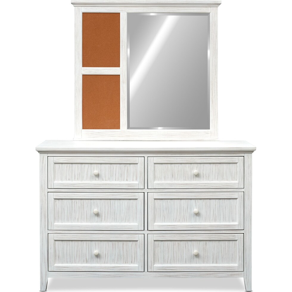sidney white dresser & mirror   
