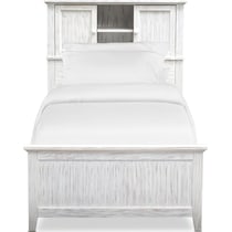 sidney white full bookcase bed   