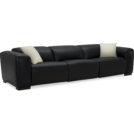 Sierra 3-Piece Dual-Power Reclining Sofa with 3 Reclining Seats - Black
