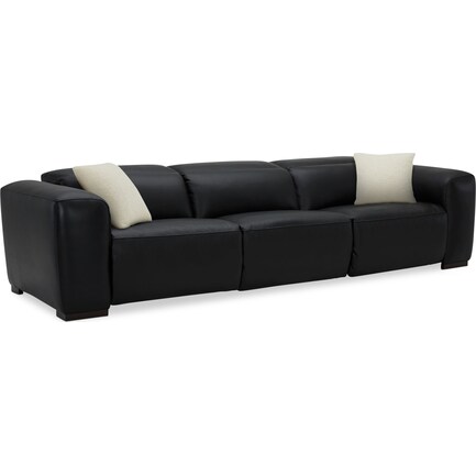 Sierra 3-Piece Dual-Power Reclining Sofa with 2 Reclining Seats - Black