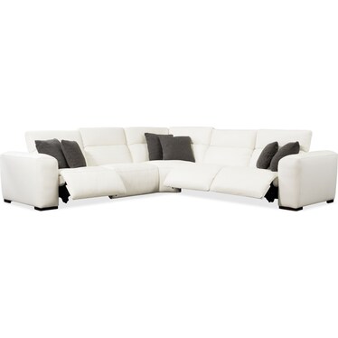 Sierra 5-Piece Dual-Power Reclining Sectional - White