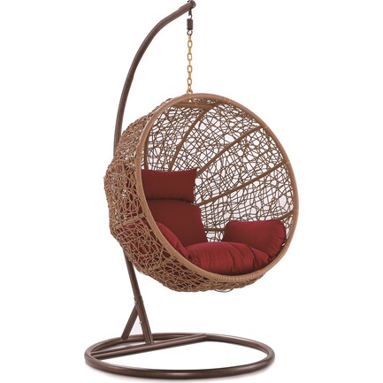 Siesta Key Indoor/Outdoor Egg Chair - Brown/Red