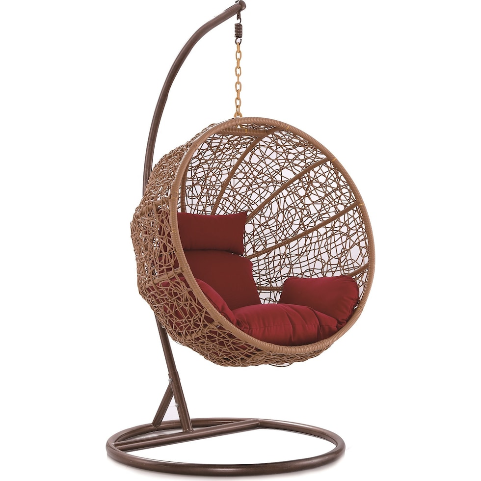 siesta brown and red outdoor chair   