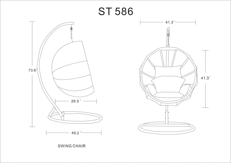 Siesta Key Indoor/Outdoor Hanging Egg Chair Value City Furniture