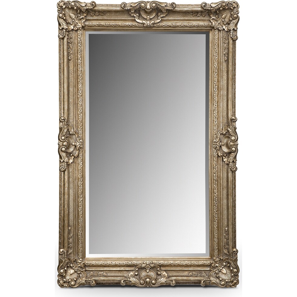 silver antique metal floor mirror   