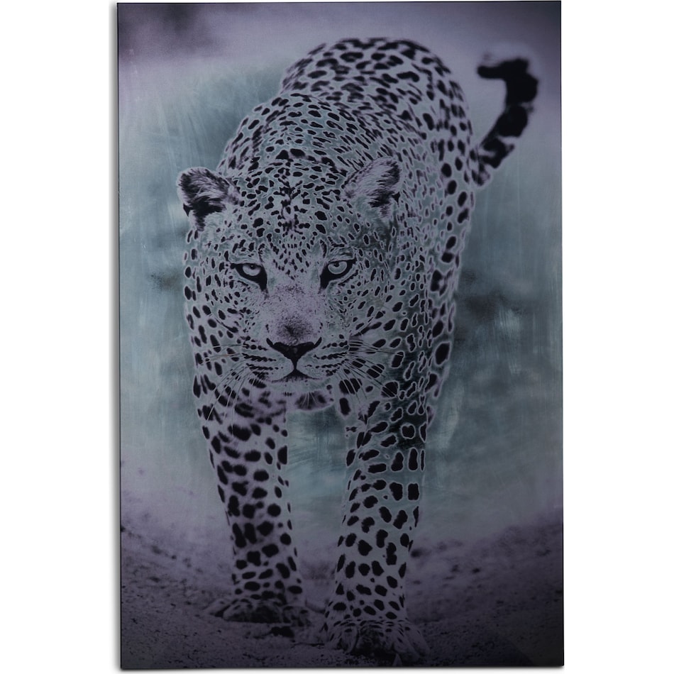 silver leopard gray wall art   