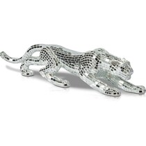 silver panther silver sculpture   