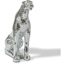 silver panther silver sculpture   