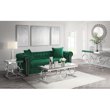 Rehan Rectangle Mirrored Sofa Table