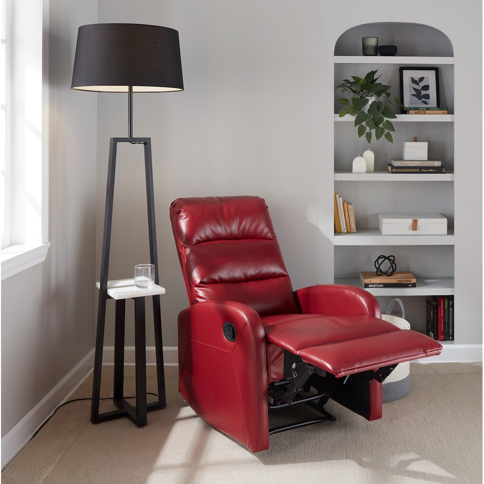 simone red recliner   