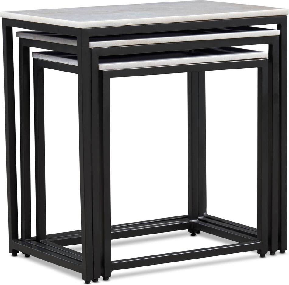 Simplicity Set of 3 Marble Nesting End Tables Value City Furniture