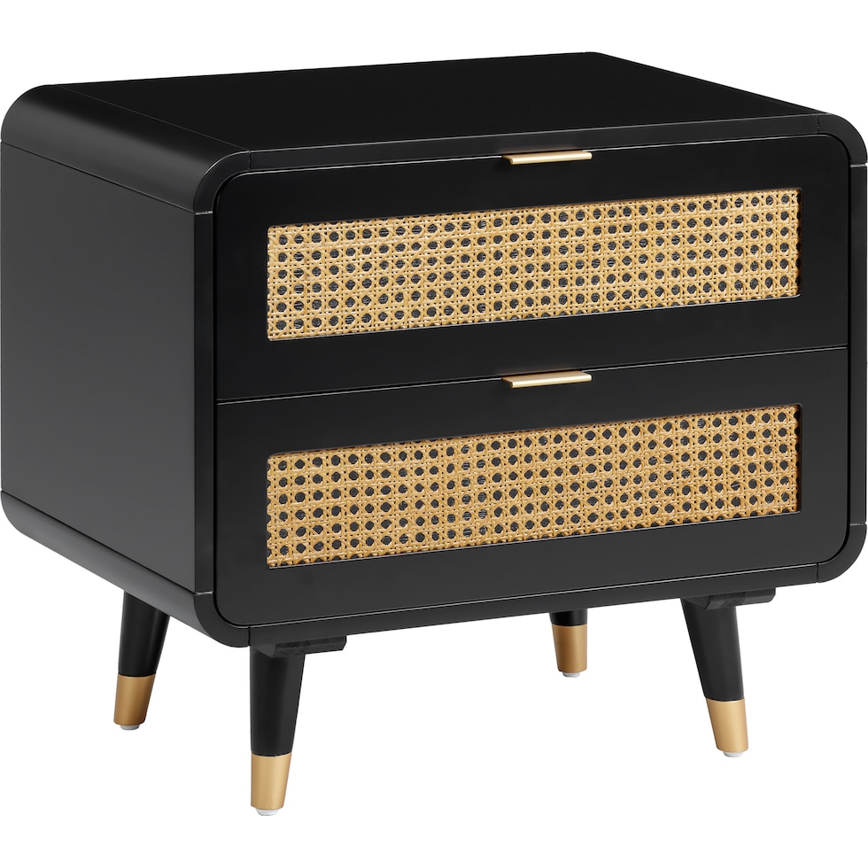 sirona black nightstand   