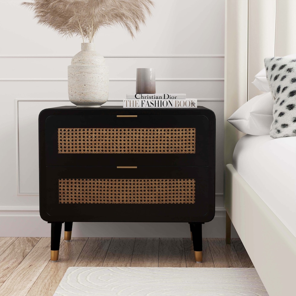 sirona black nightstand   