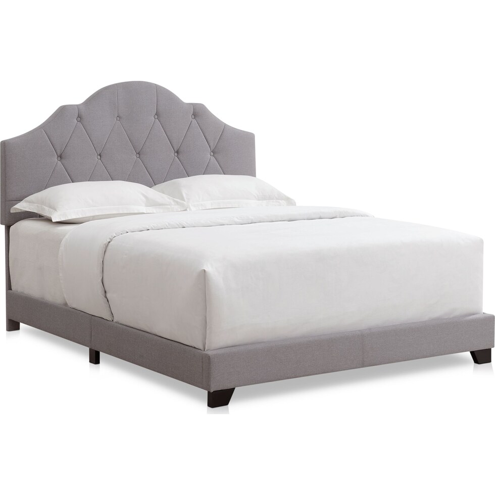 skylar gray queen upholstered bed   