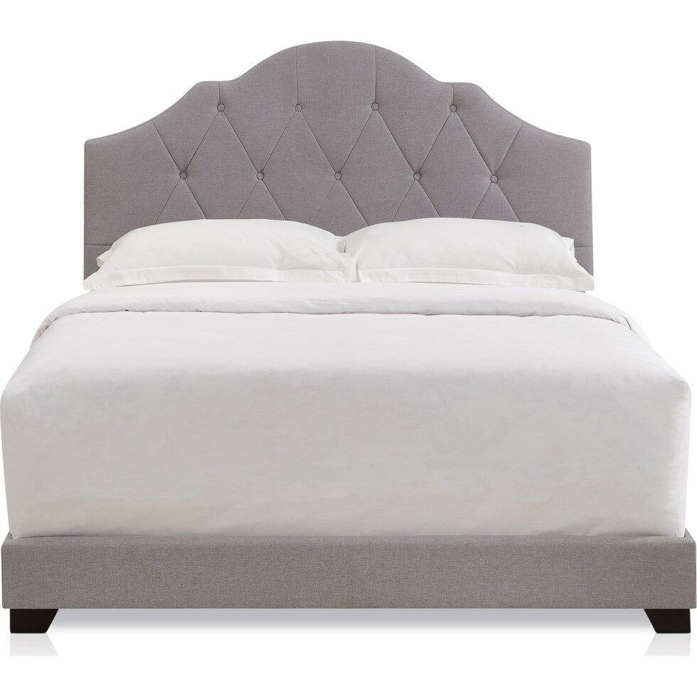 skylar gray queen upholstered bed   