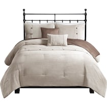 skylar light brown full queen bedding set   