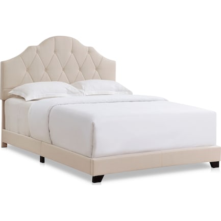 Skylar Queen Upholstered Bed - Beige
