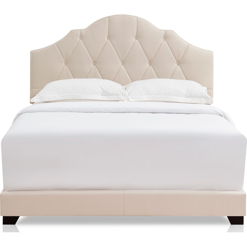 skylar light brown queen upholstered bed   