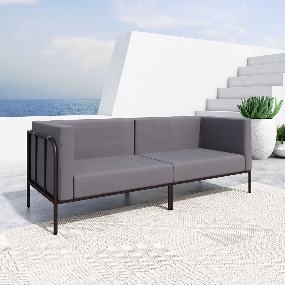 skyline dark brown outdoor sofa   