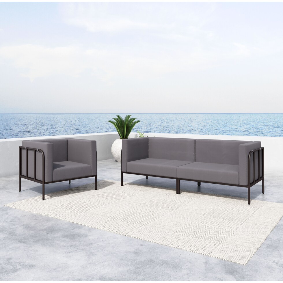 skyline dark brown outdoor sofa   