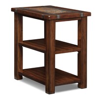 slate ridge dark brown chairside table   