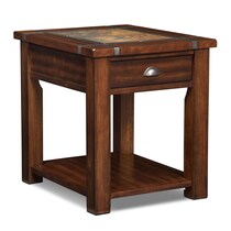 slate ridge dark brown end table   