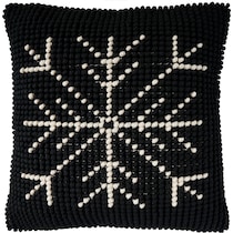 snowflake black accent pillow   